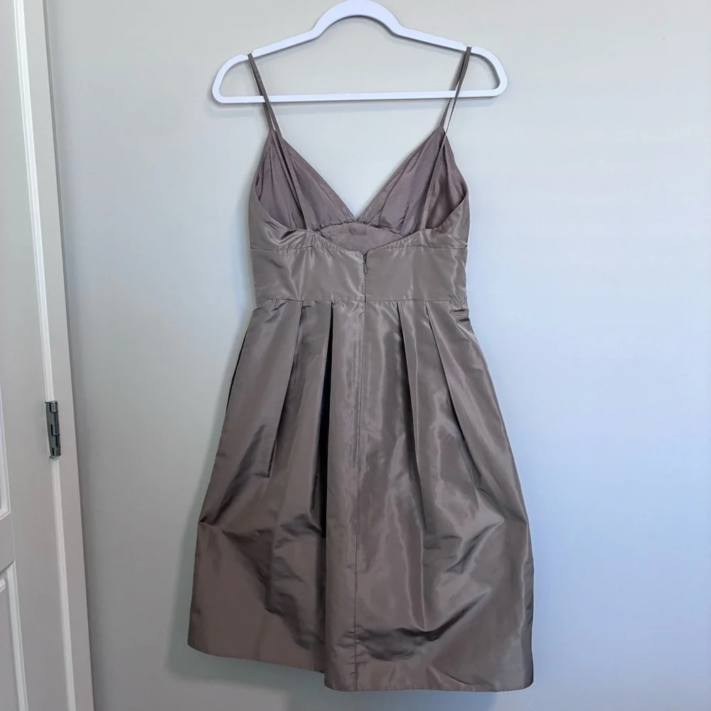 J. Crew - Silk Taffetta Taupe Cocktail Dress - 6